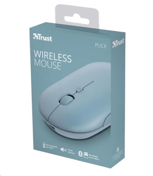 TRUST myš PUCK,  bezdrôtová,  USB,  modrá,  bluetooth1