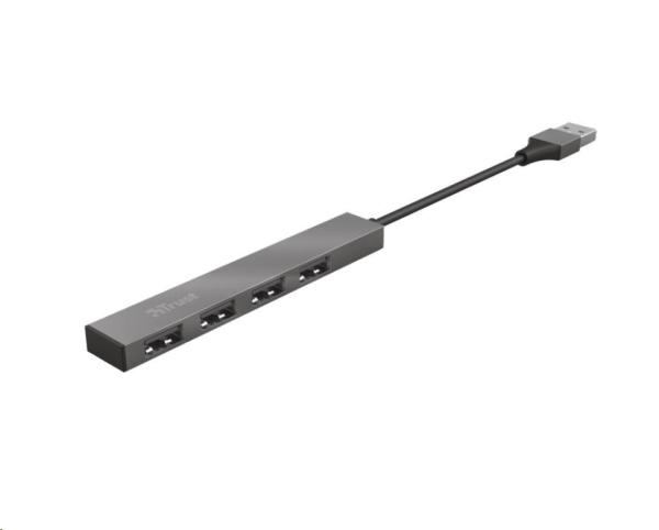 TRUST HALYX Hub,  hliníkový 4-portový mini USB hub,  10 cm2
