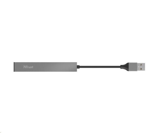 TRUST HALYX Hub,  hliníkový 4-portový mini USB hub,  10 cm5