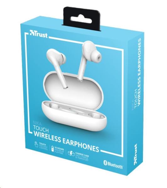 TRUST sluchátka NIKA Touch Bluetooth Wireless Earphones, white/bílá2