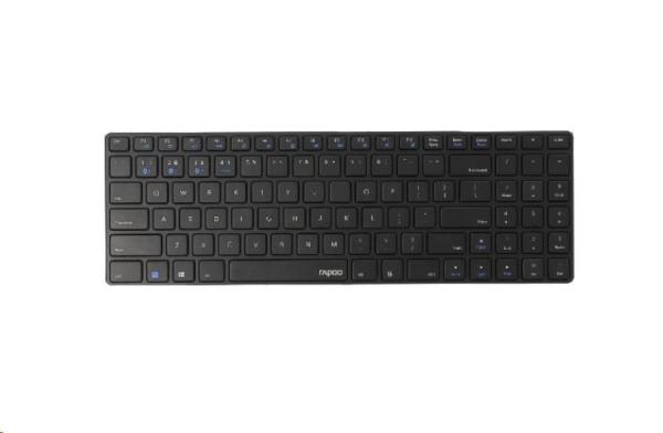 RAPOO klávesnice E9100M,  bezdrátová,  Ultra-slim,  CZ/ SK,  černá