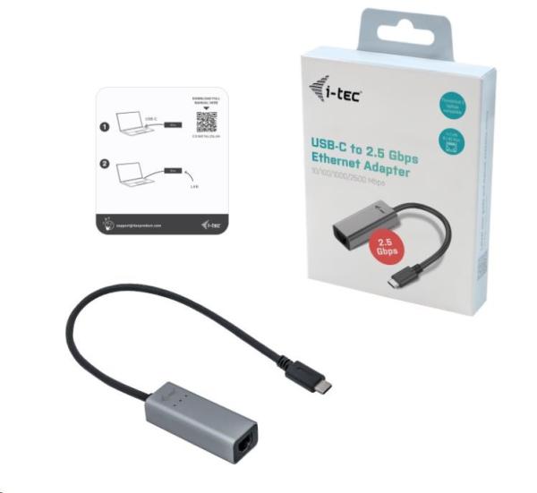 iTec USB-C Metal 2.5Gbps ethernetový adaptér3