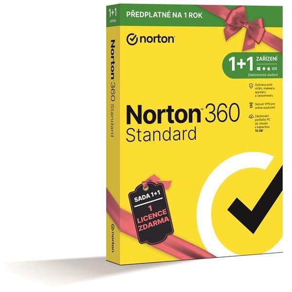 NORTON 360 STANDARD 10 GB + VPN,  1+1 používateľ pre 1 zariadenie na 1 rok BOX