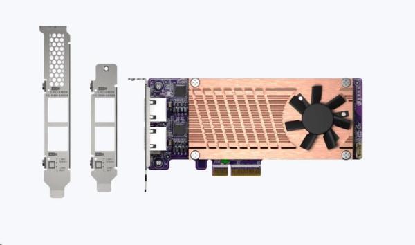 QNAP QM2 series, 2 x PCIe 2280 M.2 SSD slots, PCIe Gen3 x 4, 2 x Intel I225LM 2.5GbE NBASE-T port2