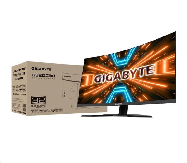 GIGABYTE LCD - 31.5" herný monitor G32QC A,  2560x1440 QHD,  350 cd/ m2,  1 ms,  2xHDMI 2.0,  1xDP 1.2,  2xUSB 3.0,  krivka,  VA6