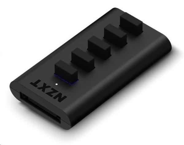 Rozbočovač USB NZXT AC-IUSBH-M3,  interný,  4xUSB 2.0 výstup,  1xUSB 2.0 vstup,  1xSATA,  utesnené magnetické telo,  čierna f1