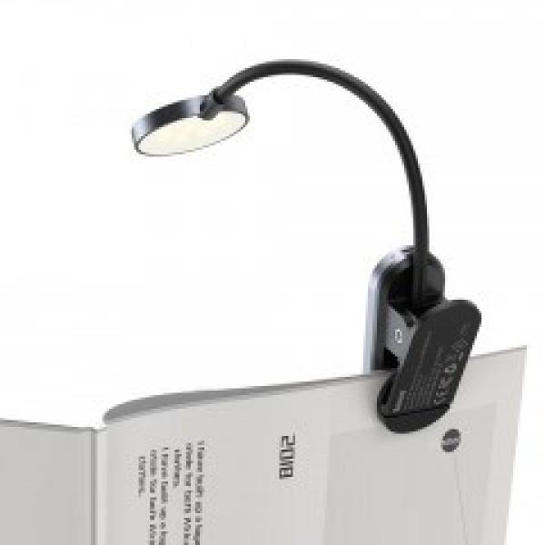 Baseus LED lampa na čtení s klipem,  šedá1
