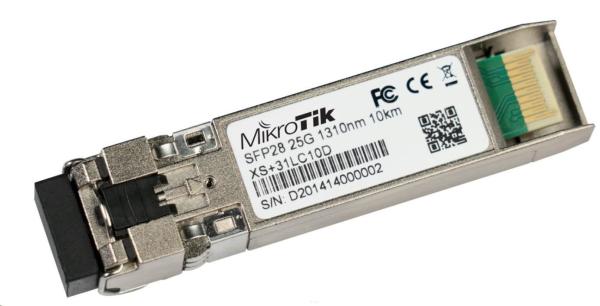 Mikrotik SFP/ SFP+/ SFP28 optický modul XS+31LC10D, SM, 1/ 10/ 25Gbps, 1310nm, 10km, 2xLC