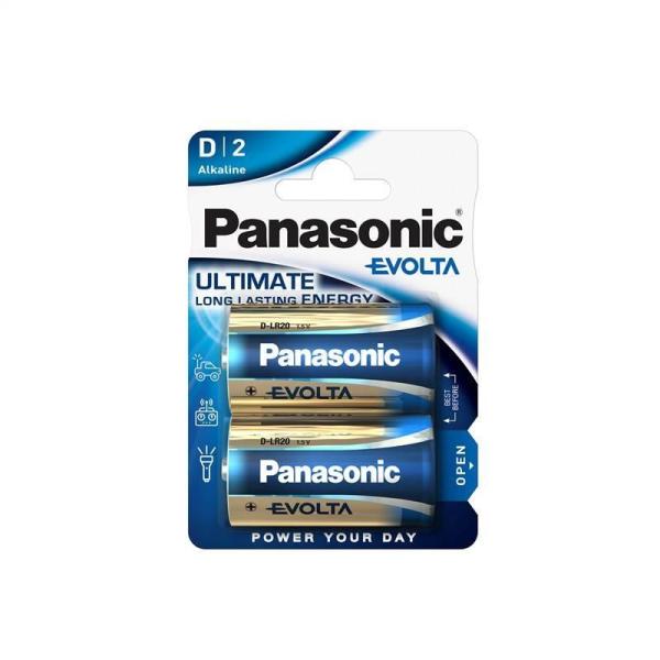 PANASONIC Alkalické baterie EVOLTA Platinum LR20EGE/ 2BP D 1, 5V (Blistr 2ks)