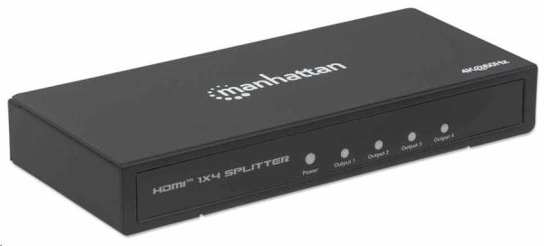 Manhattan HDMI Splitter,  4K 4-portový HDMI Splitter,  4K@60Hz,  napájanie AC,  čierny1