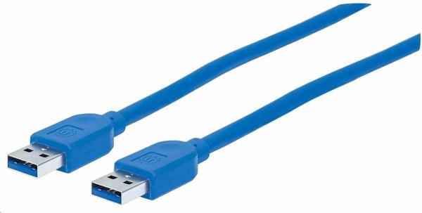 Kábel Manhattan USB-A,  USB 3.0,  Male to Male,  5 Gbps,  1.8 m,  modrá3