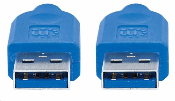 Kábel Manhattan USB-A,  USB 3.0,  Male to Male,  5 Gbps,  1.8 m,  modrá4