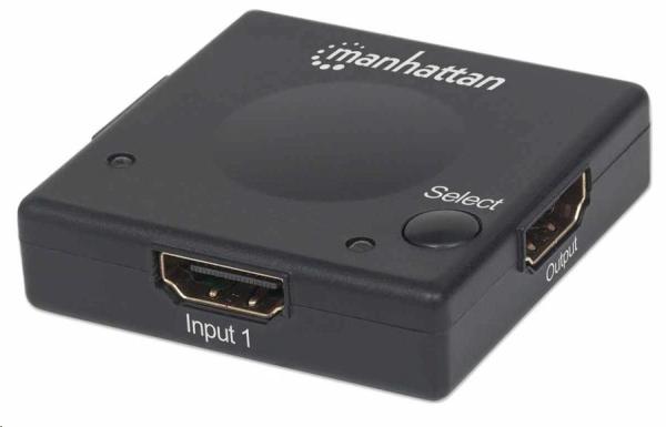 Manhattan HDMI Switch, 2-portový HDMI prepínač, 1080p, čierny