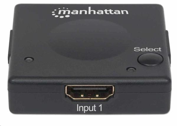 Manhattan HDMI Switch,  2-portový HDMI prepínač,  1080p,  čierny2