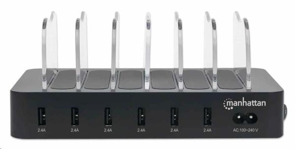 Manhattan USB nabíjacia stanica,  6-portová USB nabíjacia stanica,  USB-A,  čierna1