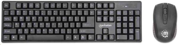 MANHATTAN Wireless Keyboard Mouse Combo, Balkan layout, black