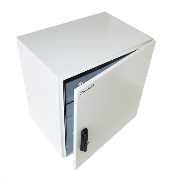 XtendLan 19" venkovní vodotěsný rozvaděč 12U 600x420,  krytí IP55,  nosnost 65kg,  3-bodový zámek,  šedý5