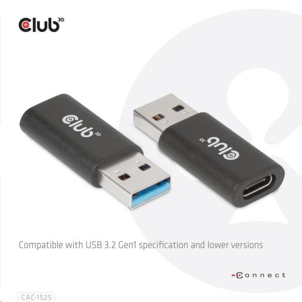 Adaptér Club3D USB 3.2 Gen1 typu A na USB 3.2 Gen1 typ C (M/ F),  čierna2