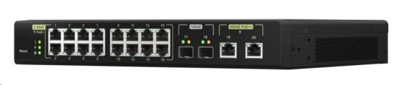 QNAP switch QSW-M2116P-2T2S (16x2, 5GbE, 2x10SFP+, 2x10GbE, 16xPoE+, 2xPoE++, 280W)2