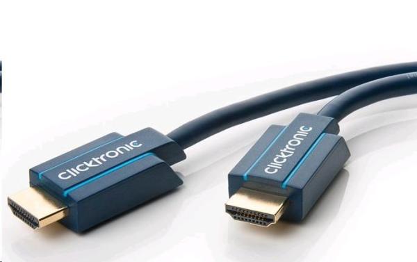 CLICTRONIC HQ HDMI kábel 3 m High Speed + Ethernet (v1.4) 3D,  pozlátené konektory,  dvojité tienenie,  10 rokov záruka