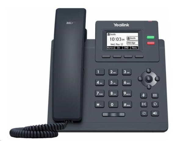 IP telefón Yealink SIP-T31,  2, 3" grafika 132x64,  2x RJ45 10/ 100,  2x SIP,  s adaptérom