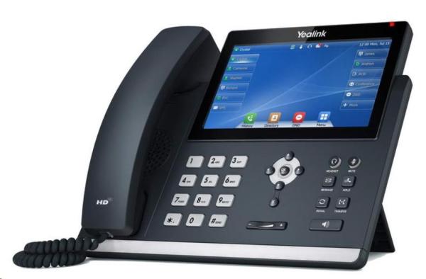IP telefón Yealink SIP-T48U,  7" farebný dotykový displej 800x480,  2x RJ45 10/ 100/ 1000,  PoE,  16x SIP,  1x USB,  bez adapté1