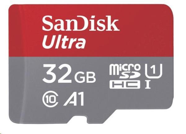 SanDisk MicroSDHC karta 32GB Ultra (120MB/ s,  A1 Class 10 UHS-I ) + adaptér