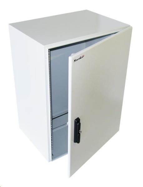 XtendLan 19" venkovní vodotěsný rozvaděč 17U 600x450,  krytí IP55,  nosnost 65kg,  3-bodový zámek,  šedý1