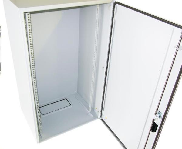 XtendLan 19" venkovní vodotěsný rozvaděč 22U 22U 600x600,  krytí IP55,  nosnost 65kg,  3-bodový zámek,  šedý6