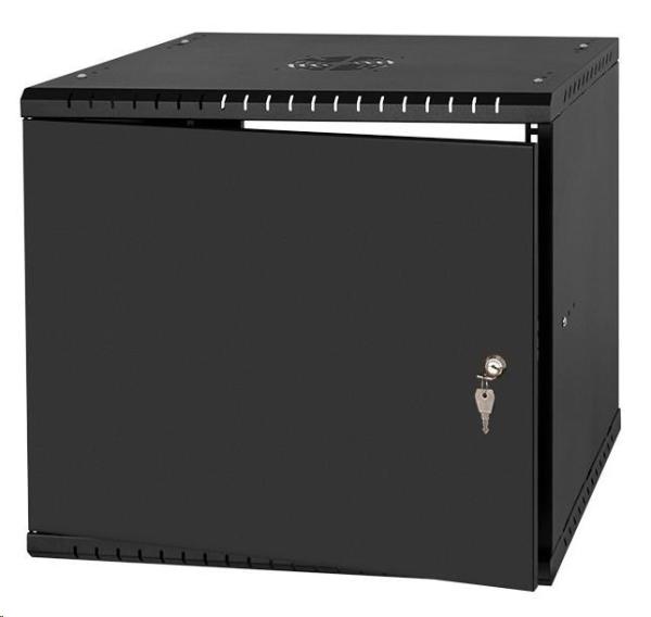 LEXI-Net 19" nástěnný rozvaděč Basic 9U 525x450,  plechové dveře,  bez zad,  rozložený,  černý0