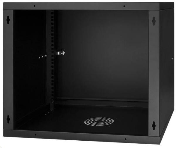 LEXI-Net 19" nástěnný rozvaděč Basic 9U 525x450,  plechové dveře,  bez zad,  rozložený,  černý2
