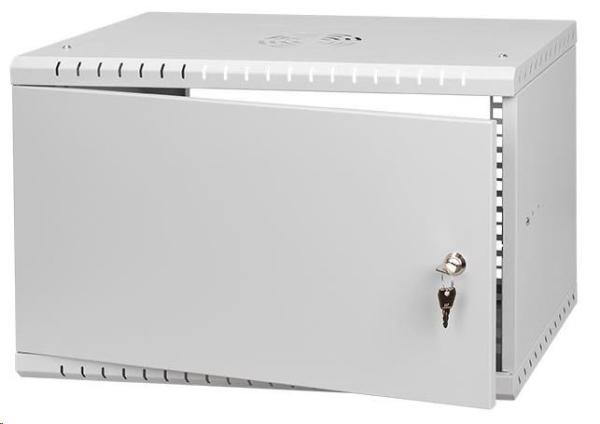 LEXI-Net 19" nástěnný rozvaděč Basic 6U 520x450,  plechové dveře,  bez zad,  rozložený,  šedý1