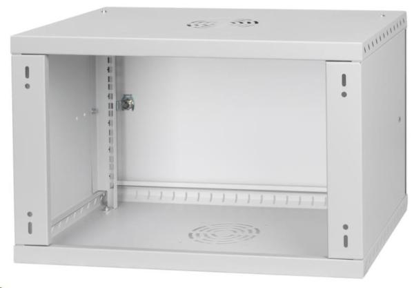 LEXI-Net 19" nástěnný rozvaděč Basic 6U 520x450,  plechové dveře,  bez zad,  rozložený,  šedý3
