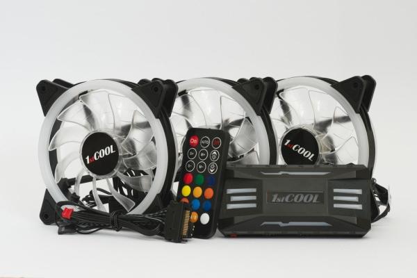 1stCOOL Fan KIT AURA EVO 2 ARGB,  3x Dual Ring ventilátor + ovládač + diaľkové ovládanie