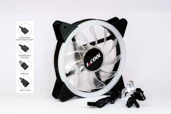 1stCOOL Ventilátor AURA EVO Dual Ring ARGB 12cm