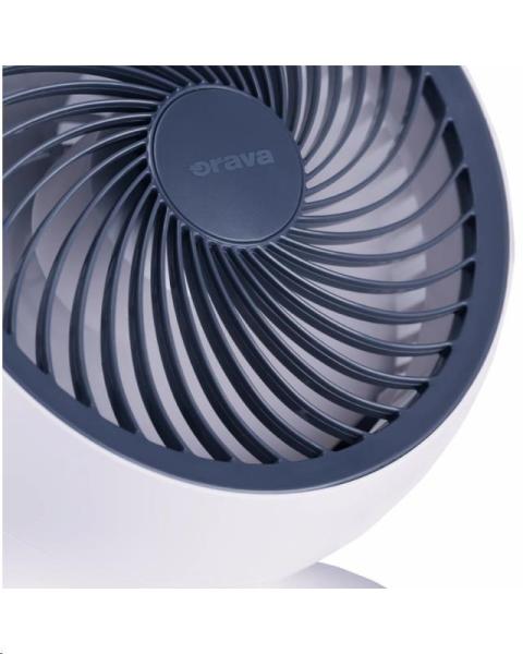 Orava SF-5 mini stolní ventilátor,  4 W,  oscilace,  USB nabíjení,  3 rychlosti,  průměr 15 cm6