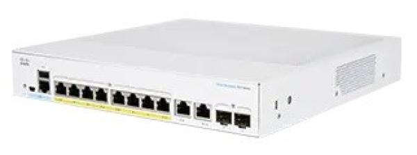 Cisco switch CBS350-8FP-2G-EU (8xGbE, 2xGbE/ SFP combo, 8xPoE+, 120W, fanless)