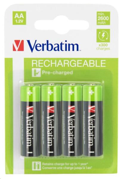 VERBATIM Nabíjecí baterie AA Premium 4-Pack  2600 mAh2