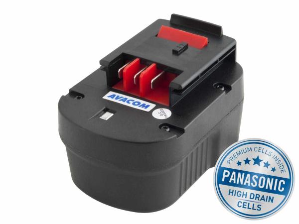 AVACOM BLACK & DECKER A1712 Ni-Mh 12V 3000mAh,  články PANASONIC