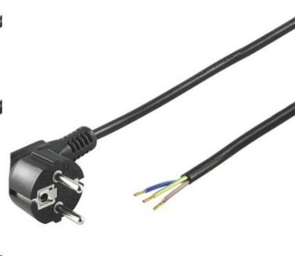 PREMIUMCORD Flexo trojžilový napájací kábel 230V so šikmou vidlicou 2m čierny