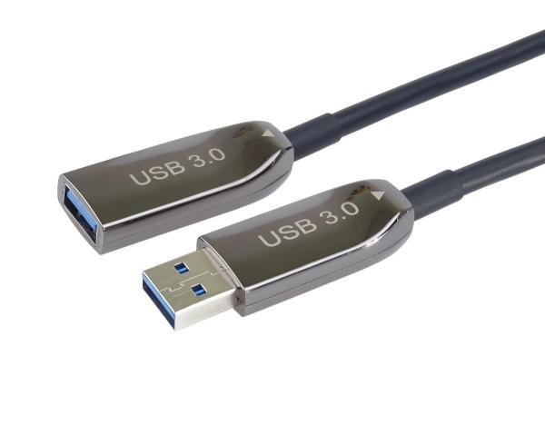 PremiumCord Optický predlžovací kábel AOC USB 3.0 A/ muži - A/ ženy,  15m