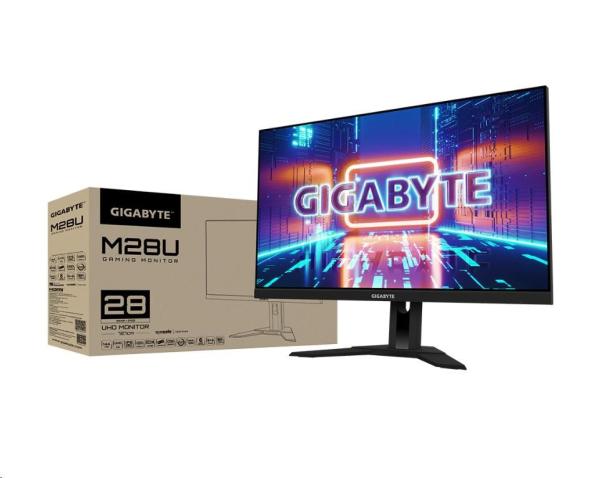 GIGABYTE LCD - 28" herný monitor M28U UHD, 3840 x 2160, 144 Hz, 1000:1, 300 cd/m2, 1 ms, 2xHDMI 2.1, 1xDP, SS IPS2