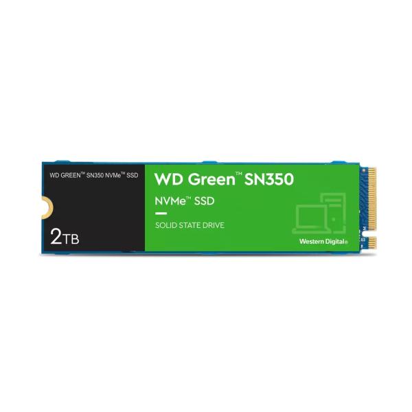 WD GREEN NVMe SSD 2TB PCIe SN350,  Geb3 8GB/ s,  (R:3200/ W:3000 MB/ s)