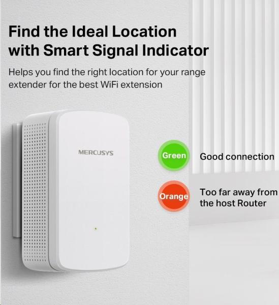 MERCUSYS ME10 WiFi4 Extender/ Repeater (N300, 2, 4GHz, 1x100Mb/ s LAN)5