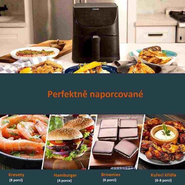 Cosori CP158-AF PREMIUM –  5.5L  horkovzdušná fritéza + 5x špíz a gril. rošt,  black7