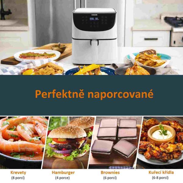 Cosori CP158-AF PREMIUM –  5.5L  horkovzdušná fritéza + 5x špíz a gril. rošt,  white2