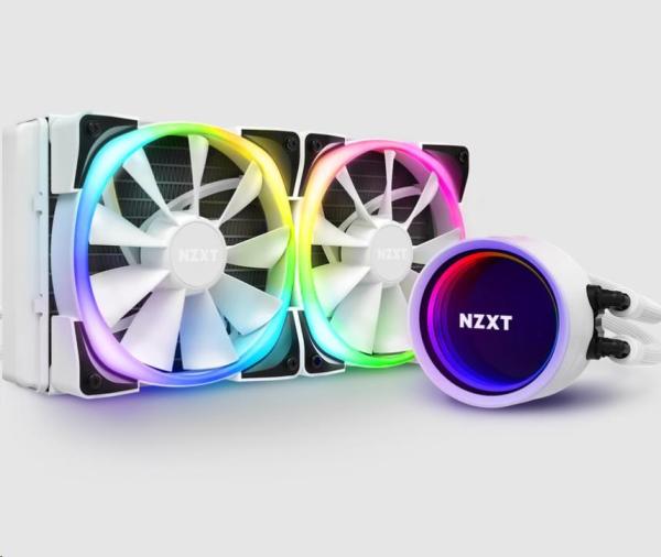 Vodný chladič NZXT Kraken X53 RGB / 2x 120mm ventilátor / LGA 2066/2011(-3)/1366/1156/1155/1151/1150/AM4 / biely