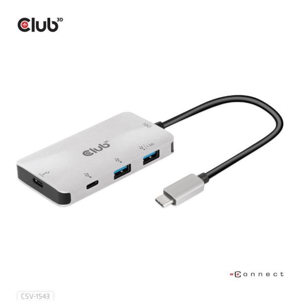 Club3D USB-C Gen2 PD hub pre 2x USB-C 10G porty a 2x USB-A 10G porty7