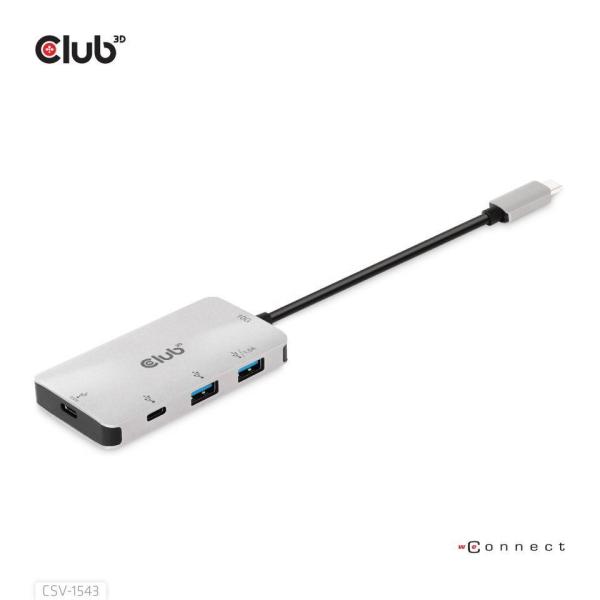 Club3D USB-C Gen2 PD hub pre 2x USB-C 10G porty a 2x USB-A 10G porty8