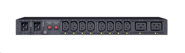 CyberPower Rack ATS Switched PDU,  1U,  16A,  (8)C13,  (2)C19,  IEC C20 (2)1